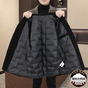 新标90白鸭绒 有男士羽绒服金貂绒毛呢大衣YR2511-P185图片