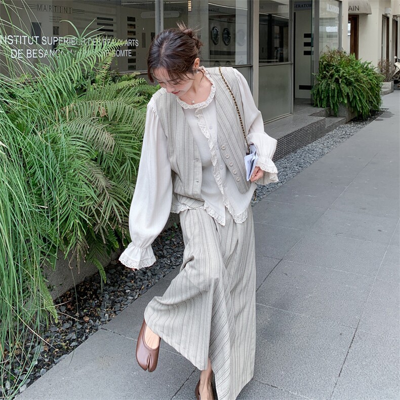 宫廷三件套马甲十衬衣十裙子三件套套裙2C267-118-P205-K295,女装套装/套裙,茵姿媚