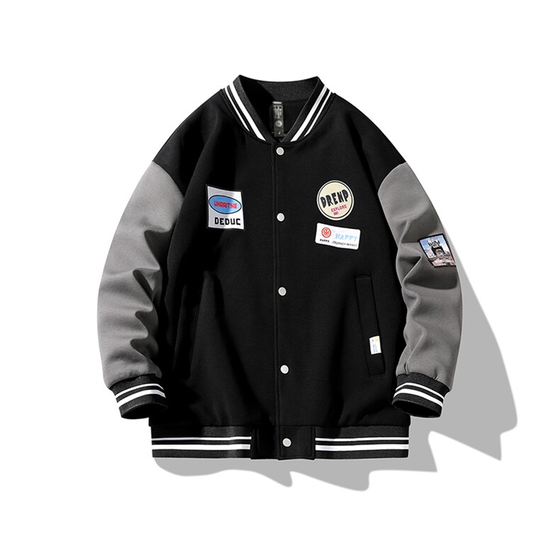 夹克男日系挂拍宽松大码棒球服贴标上衣外套DSA157B-J8080-P75,男装夹克,电商A157-1