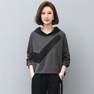 2024年春秋季新款刺绣卫衣女连帽衫韩版休闲百搭长袖上衣服女棉图片