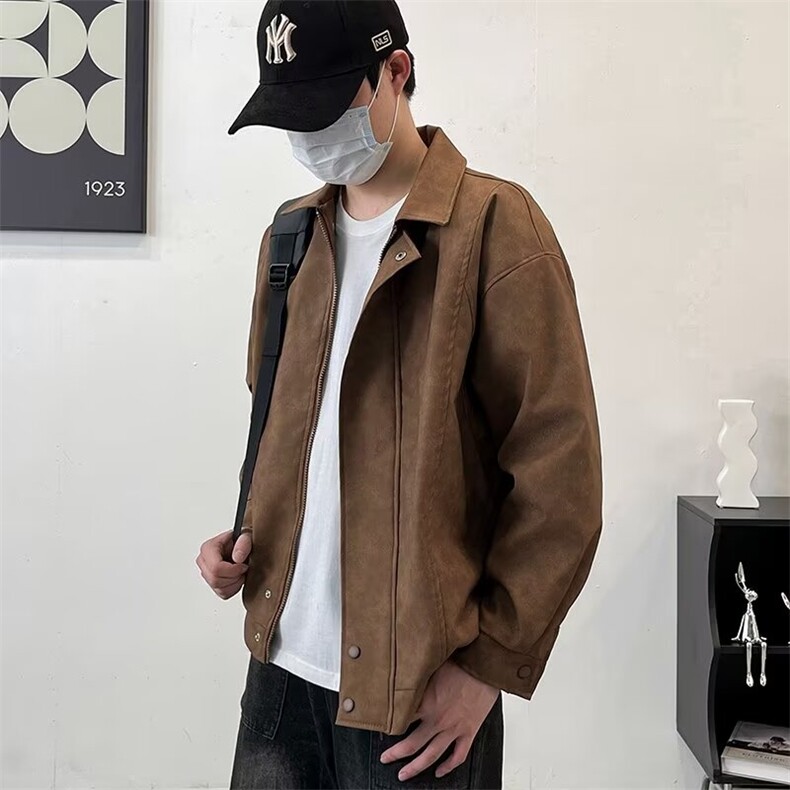 美式复古宽松皮衣男外套秋款潮PU皮夹克男女防水机车服A145-P75,男装皮衣,星座1109-3