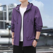 春夏季男士防晒衣连帽潮流休闲夹克外套皮肤衣潮流A266-FS002-P35，男装防晒衣，电商A266