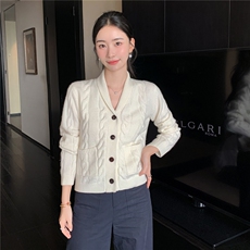 2025秋冬百搭时尚简约长袖麻花绞花，女装羊绒衫，玛卡隆羊绒