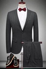 2021秋冬款西装套装条纹两件套职业套装工作服男装816-P215，男装西服套装，电商D225