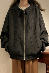 中性风黄底夹克女大码M-5XL夹克男情侣百搭外套女JK8742P75控108图片