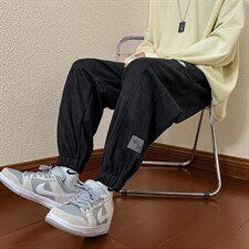 2024秋冬新款港风宽松麂皮绒束脚休闲裤运动裤K239-P52，男装休闲裤，星座914-3