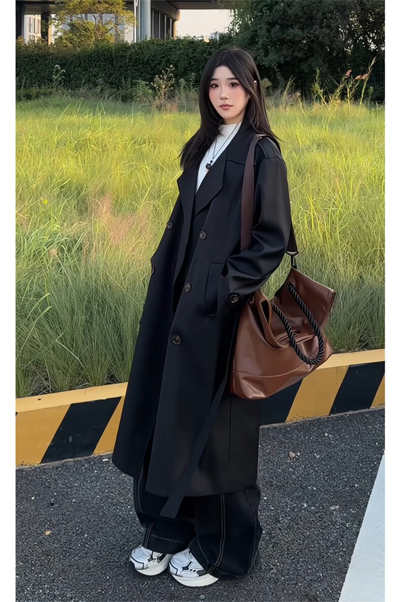 双排扣长款风衣男女同款2025高级感通勤外套FY3655-特P88加棉P108,男装风衣,电商B295