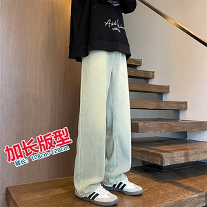 加长版裤子男高个子水洗微喇牛仔裤185cm110直筒KZ008P60加绒70图片
