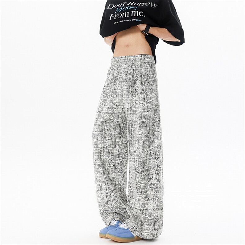 8XL-M  棉麻扎染糯米裤垂感直筒宽松慵懒休闲阔腿裤K9130P68控98图片