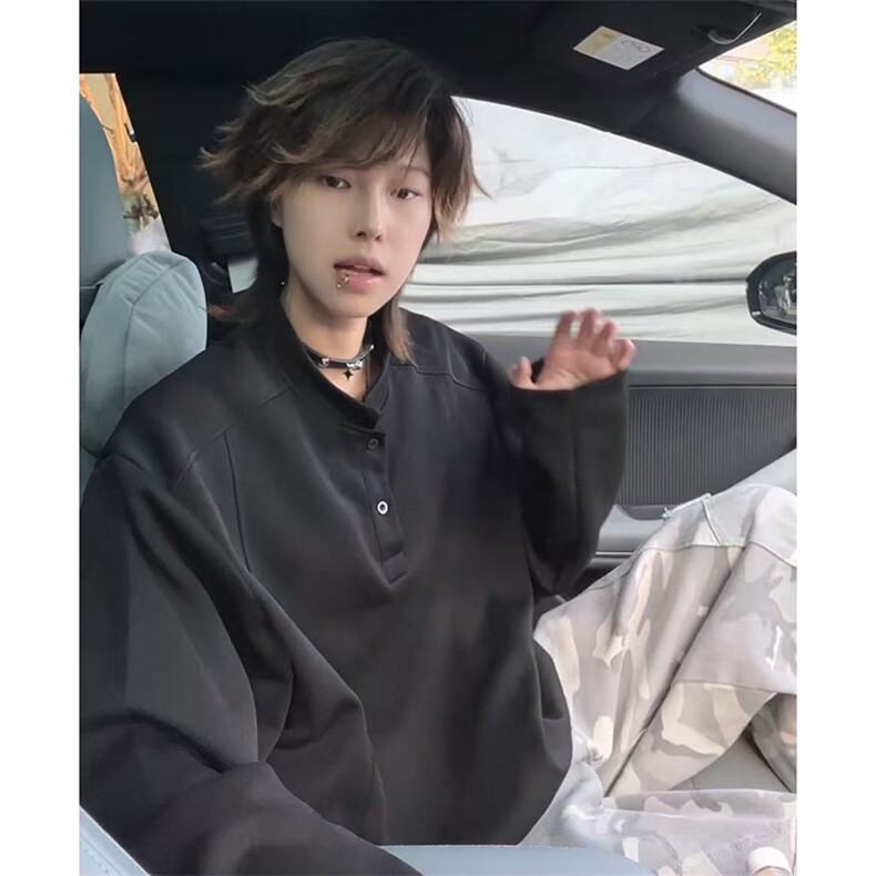 秋季美式高街cleanfit亨利领打底长袖货号C25189特P28,男装卫衣,电商A063