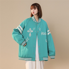 中性风2026秋季新款潮牌印花棒球服宽松百搭夹克G300--P65K88，男装夹克，A247A