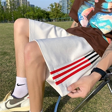 XZ514-2-1521-P43夏季篮球跑步运动裤男麂皮绒学生杠条休闲五分裤，男装休闲裤，星座514-2(原B239)