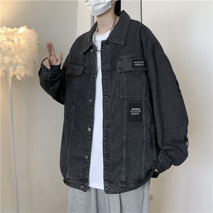牛仔外套男2023秋季潮牌宽松情侣休闲中性风工装夹克JK0125-P70图片