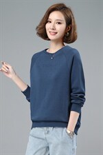 2021春季新款时尚舒适圆领气质百搭休闲卫衣，女装卫衣/绒衫，小林双子