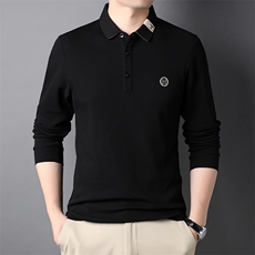 秋冬季长袖T恤男厚Polo衫翻领纯棉打底衫中年爸爸装HPN761-P75，男装T恤，电商B212（原钱塘6029）