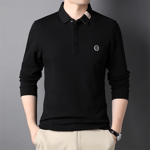 秋冬季长袖T恤男厚Polo衫翻领纯棉打底衫中年爸爸装HPN761-P75图片