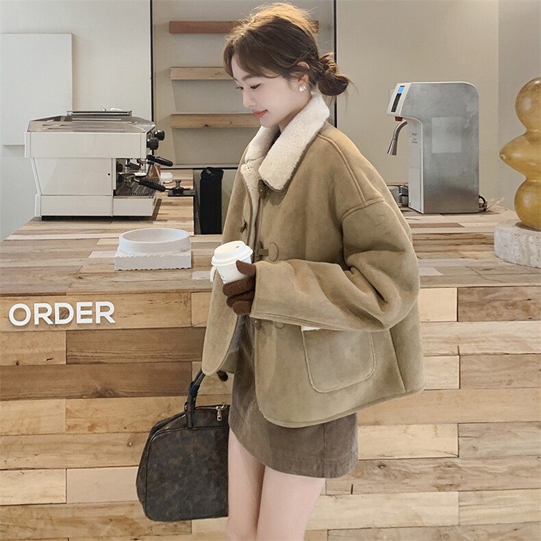 【现货】新品加绒加厚复古美拉德皮毛一体浙宝208-8059-P180K268,女装羊羔毛/颗粒绒,浙宝208