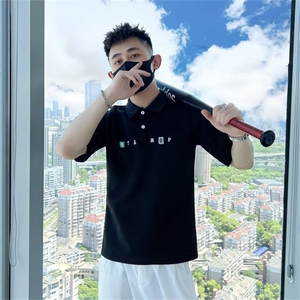 刺绣Polo衫男痞帅短袖翻领T恤2023男装夏季薄款帅气衣服 T224图片