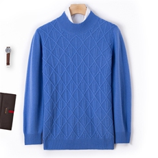 时尚男士秋冬新款半高领羊毛衫经典扭花设计保暖舒适，男装羊毛衫，端硕羊绒