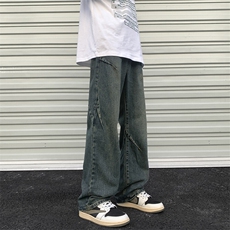 阔腿牛仔裤宽松直筒2026新款美式高街男生裤子春秋工装裤YZ99-P50，男装牛仔裤，星座509