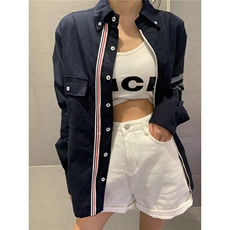 衬衣长袖黑色外套拉链袖标杠男女同款衬衣FCS06，男装衬衫，星座208-5