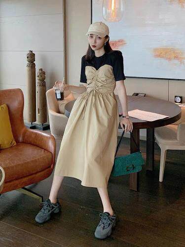 夏装新款抽绳韩版连衣裙，女装连衣裙，尚+