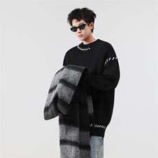手缝拼接纯色毛衣XZ503-MY11P60控88，男装针织衫/毛衣，星座503-1