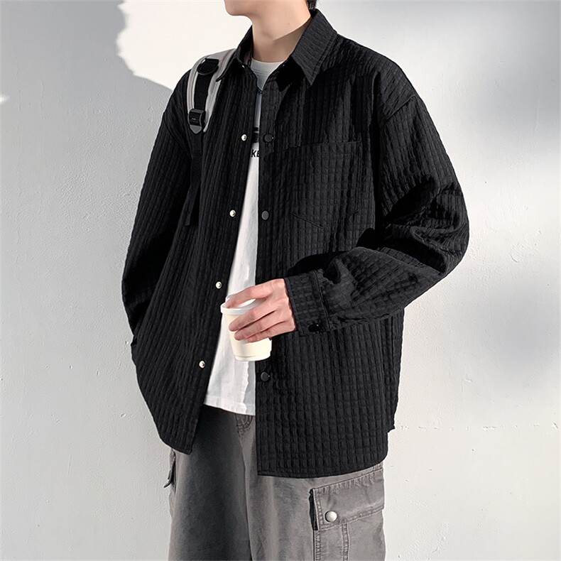 长袖衬衫日系港风ins宽松衬衣男生潮流百搭休闲外套C0557-P58,男装衬衫,星座308B-2