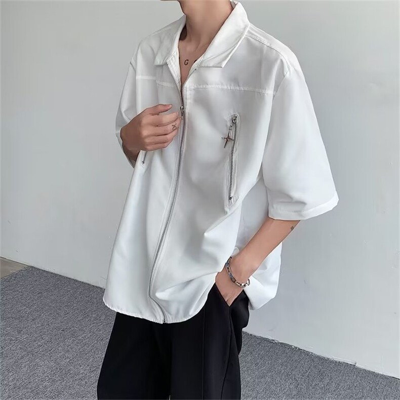 夏季新款衬衫潮流慵懒男方领衬衫W1035P32,男装衬衫,星座1116-2