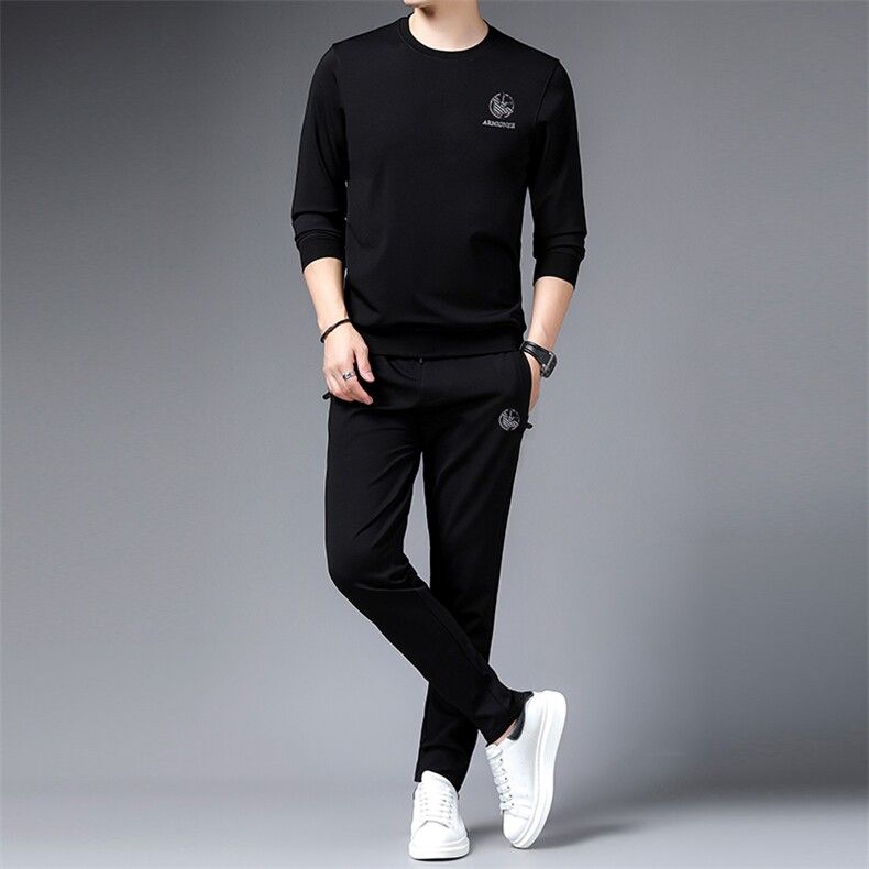 SA9630-2钱塘2020-2中青年男士冬季厚款圆领套装时尚休闲卫衣P137,男装休闲套装,钱塘207-2
