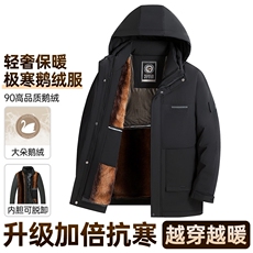 2025新款【可拆卸内胆】90白鸭绒连帽羽绒服外套男90绒新标，男装羽绒服，星座505-2（原电商A260-1)