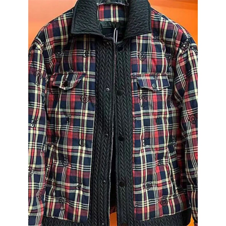 (网图)轻奢格纹羽绒服时尚同款复古百搭秋冬羽绒服313B-KL02-P180,男装羽绒服,星座313B