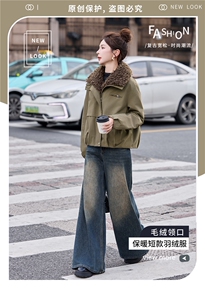 2025年时尚流行简约保暖派克服f带毛领冬季上市图片