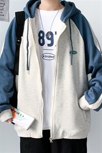 2024早秋新款撞色开衫卫衣男秋装外套A071-W037-P65,男装卫衣,电商A071