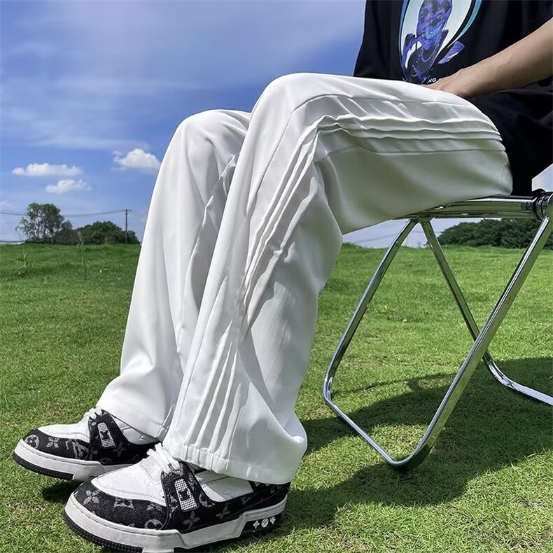 休闲裤男韩版潮流痞子帅气褶皱个性2024秋夏新款ins长裤K4299-P34,男装休闲裤,星座412-3