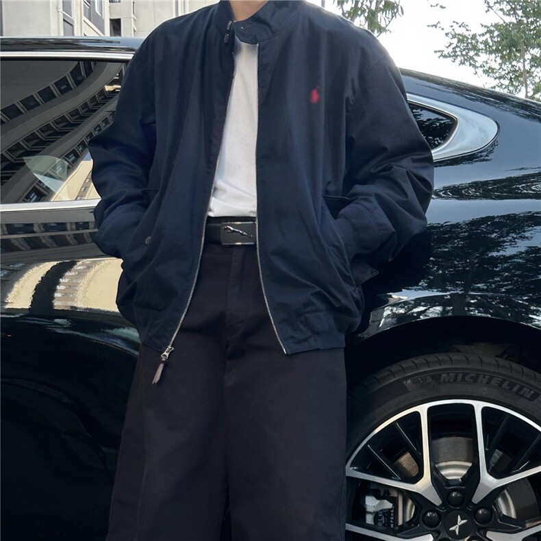 小马刺绣美式外套男款秋季高级感哈灵顿夹克短款cleanfit棒球服,男装夹克,四季星座505