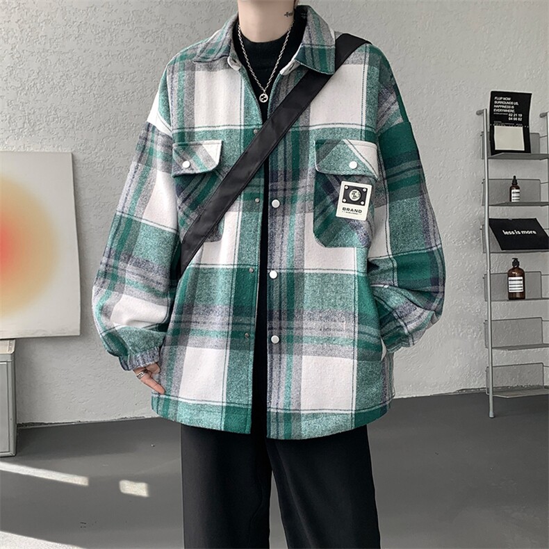 夹克男秋冬季新款港风宽松加厚泥料外套上衣JK712-P68，男装夹克，星座214-3