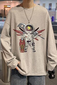 CX19-P25大码长袖t恤男春季新款打底衫男港风圆领卫衣男，男装T恤，电商B367