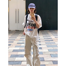 T0651-P25美式复古字母纯棉印花短袖男女款情侣百搭上衣，男装T恤，星座617A-2
