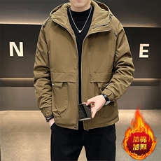 1018-JK919-P75男士冲锋衣款2025新款高端连帽休闲浅色工装，男装夹克，星座1018