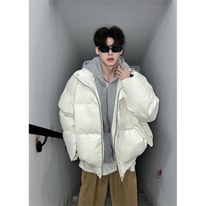 405A  美式高街个性连帽设计假两件pu皮棉服   MY24920-P158控188图片