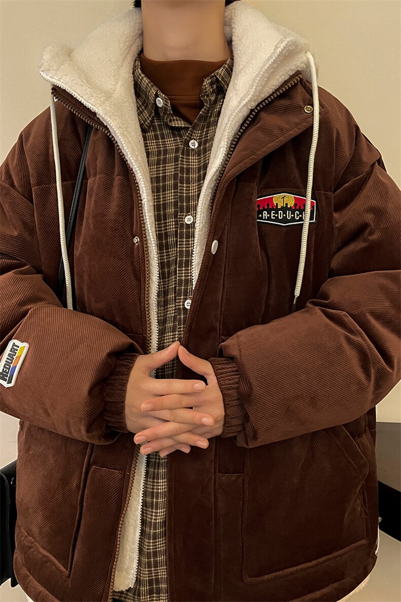 冬季男女假两件棉衣外套青少年加绒加厚休闲棉服8117-P140控价188,男装棉衣,电商A441-1