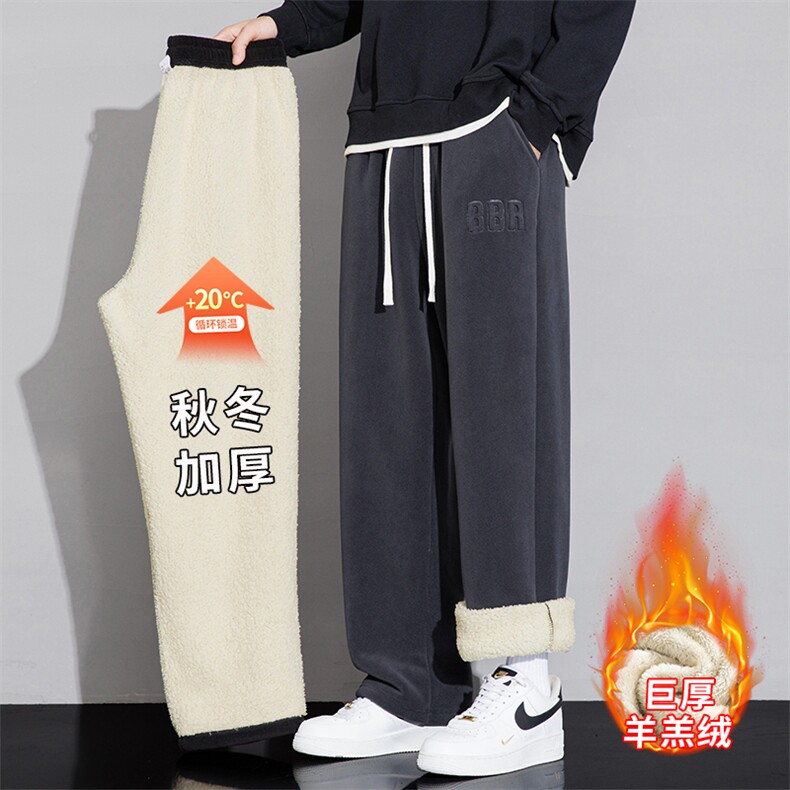 冬季男士羊羔绒复合保暖加厚休闲裤N557-P35大码,男装休闲裤,星座209