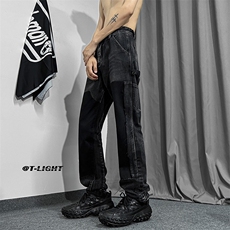 B2212022秋冬新款美式ins高街小众修身牛仔裤LK22078-P65控88，男装牛仔裤，电商B221