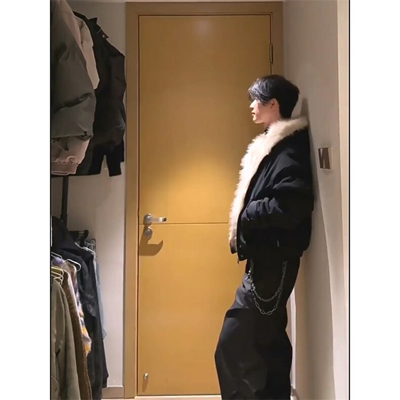 现货高品质美式高街冬季重磅硬挺短款座山雕毛领棉衣男女加厚外套,男装棉衣,电商A486