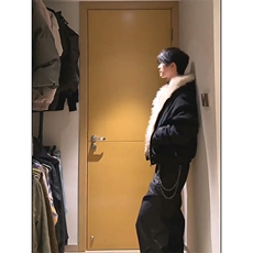 现货高品质美式高街冬季重磅硬挺短款座山雕毛领棉衣男女加厚外套，男装棉衣，电商A486