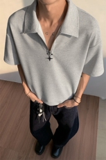 胖胖哥美式宽松休闲POLO衫T恤男夏季翻领短袖上衣大码潮牌体恤衫，男装T恤，电商A001