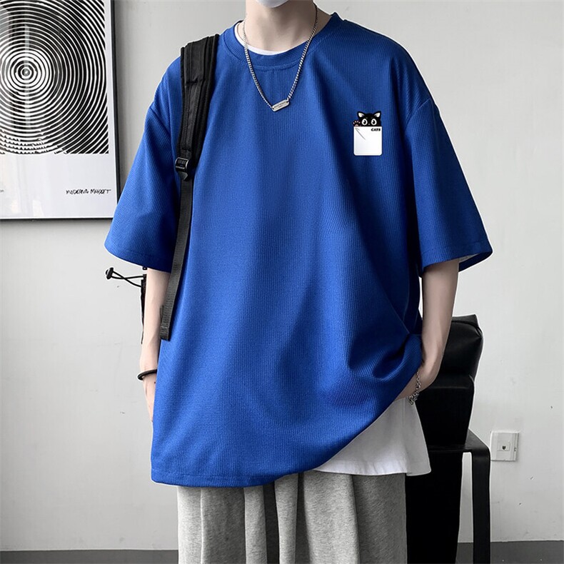 华夫格t恤男短袖男大码五分袖大皂风HT73397-P22,男装T恤,电商A040