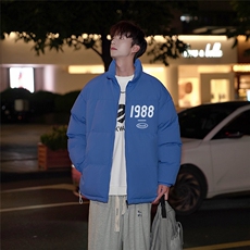 港风潮牌保暖加厚外套潮流印花立领冲锋棉服JK23548特批65控108，男装棉衣，星座605(原A050)