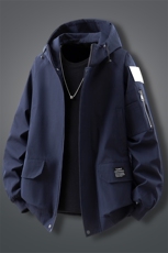 可二开发光贴片连帽工装冲锋衣大码M-5XL夹克男JK78076P85控128，男装夹克，星座227-7